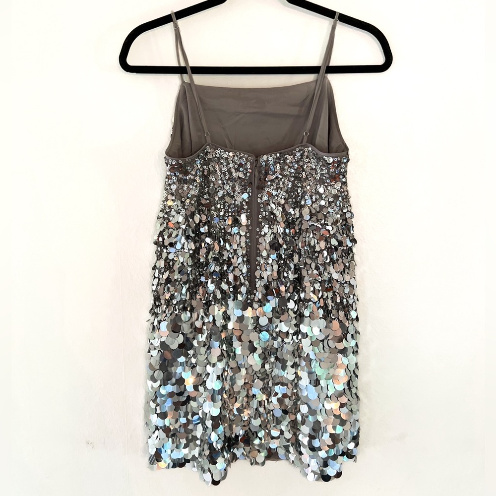 J. Crew Collection Sleeveless Mixed-Sequin Mini Shift Party Dress in Silver - XS - Picture 6 of 10